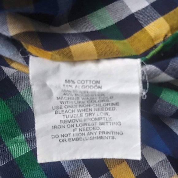 Izod Blue/Green Plaid Button Down - Picture 3 of 5